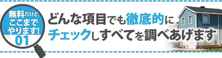 無料だけどここまでやります!01 どんな項目でも徹底的にチェックしすべてを調べあげます