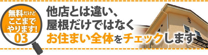 無料だけどここまでやります!03 他店とは違い、屋根だけではなくお住まい全体をチェックします