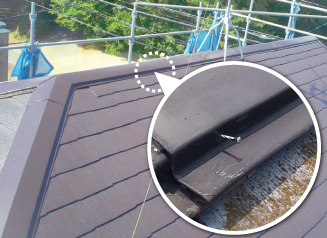 棟板金の釘の緩み